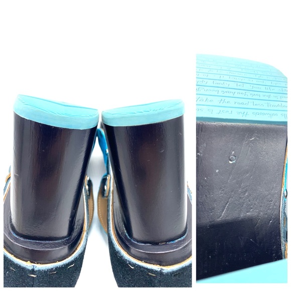 John Fluevog Summer Of Love Amor Blue Suede Shoes Clogs - Picture 12 of 12